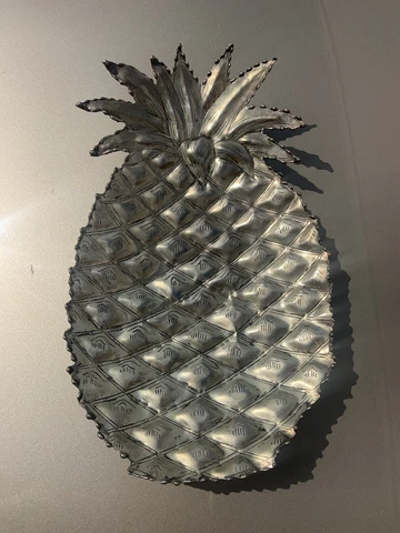 Mid Century Modern Pineapple 🍍leMetal Wall Sculpture Plate Charger Cover