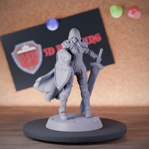 Weiblicher Paladin Miniatur Krieger Verteidiger Mini Dungeons and Dragons Mini TTRPG - Bild 1 von 8