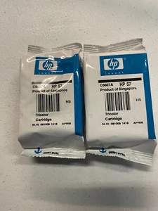 2ea New Old Stock  HP 57 Color Ink Cartridges exp/April 08 - Picture 1 of 1