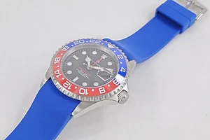 Chronotiempo Blue Silicone Bracelet Steinhart Ocean Diver Watch Rubber Strap 22 - Picture 1 of 12