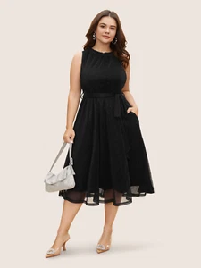 NWT BloomChic Black Swiss Dot High Neck Sleeveless Dress Size L (12) - Picture 1 of 10