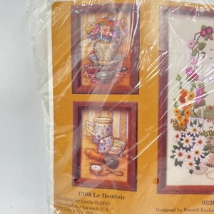 The Creative Circle Vintage 1983 Le Boudoir No. 1768 Pair Needlepoint Kit 5x7 - Picture 1 of 4