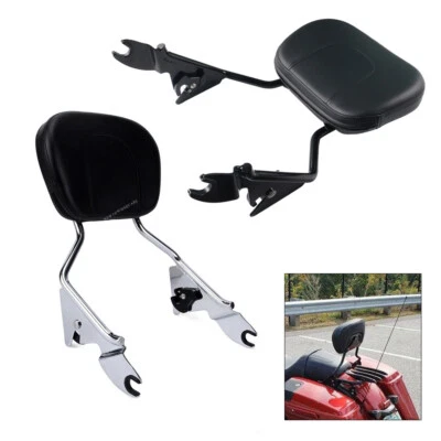 Detachable Backrest Sissy Bar w/ Pad For Harley Electra Street Road Glide 09-20 - Image 1 of 2