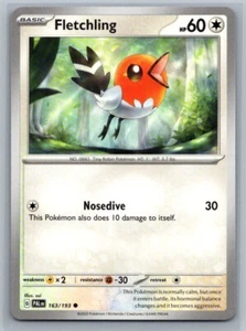 Fletchling 163/193 Paldea Evolved Common Pokémon TCG 2023 - Picture 1 of 2