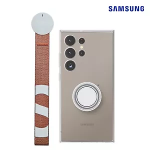 Original Samsung Galaxy S24 Ultra Clear Gadget Case + Ring Grip & Strap EF-XS928 - Picture 1 of 10