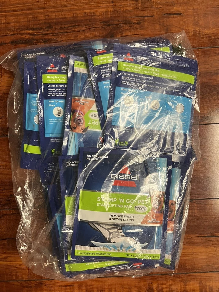 bissell stomp 'n go pet lifting pads + oxy for area rug cleaning 20 count - Image 1 of 1