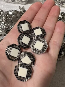 7 X Silver  Cream /off White 20mm Blazer Coat Dresses Buttons Ref113 - Picture 1 of 5