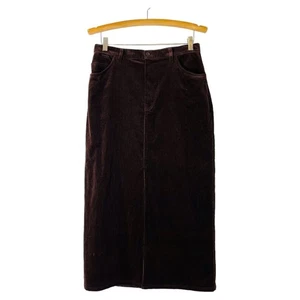 Vintage brown corduroy preppy western cottagecore slit midi skirt 10 - Picture 1 of 6