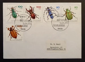Germany stamp 1993 Youth Welfare Endangered Beetles first day cover - Picture 1 of 2
