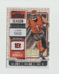JA'MARR CHASE 2023 PANINI CONTENDERS FOOTBALL SEASON TICKET MOJO HOLO BENGALS - Picture 1 of 2