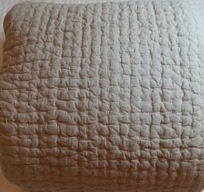 Pottery Barn Pick+Stitch Handcrafted Cotton Linen Quilt Full/Queen (Flax) NWOT - Image 1 of 4