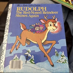 Rudolph The Red-Nosed Reindeer Shines Again –Vintage Little Golden Book – 452-08 - Picture 1 of 8