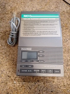 PhoneMate 9800 Two-Line Microcassette Telephone Answering Machine - Zdjęcie 1 z 3
