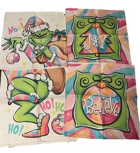 Grinch Christmas Pillow Case Covers Set Of 4 • 18”x18” - Picture 1 of 1