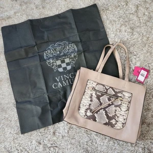 Bolso de Mano Vince Camuto Elvan Beige Almendra/Piel de Serpiente Teca - Imagen 1 de 12