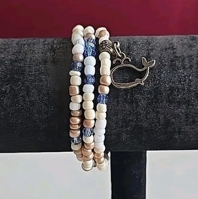 Michele's Attic Boutique Seed Bead & Charm Bracelets (3PC) - Whale of a Tail 301 - Image 1 of 3