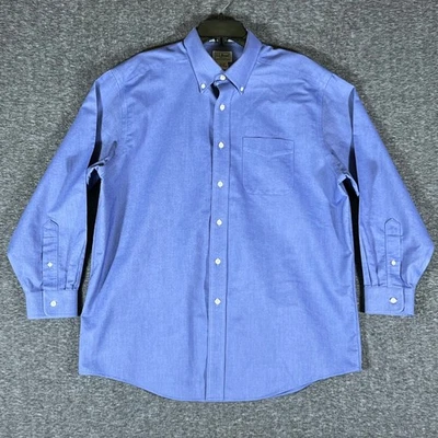 L.L. Bean Men's 16 1/2-32 Blue Wrinkle Resistant Button Down Dress Shirt - Image 1 of 4