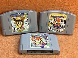Mario Party Trilogy 1 2 3 Auténtico Nintendo 64 N64 Juego Paquete Lote Original! - Imagen 1 de 8