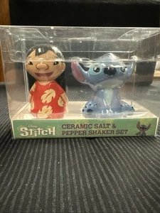 Lilo & Stitch Ceramic Salt & Pepper Shakers Set Disney New In Box - Picture 1 of 8