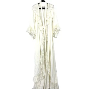 Hopeless Romantic Robe Womens Size L/XL Cream Lace Trim Victorian Dressing Gown - Picture 1 of 10