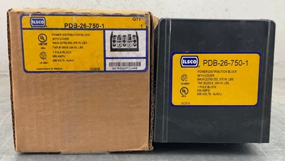 NEW ILSCO PDB-26-750-1 POWER DISTRIBUTION BLOCK WITH COVER 950 A 1P 600V - Image 1 of 4