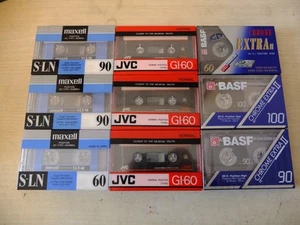 9 Cassettes audio MAXELL JVC BASF / worldwide shipping - Photo 1/4