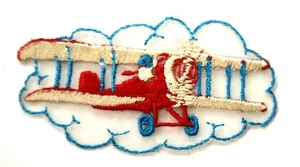 Bi-Plane In Cloud Embroidered Patch 4" NEW - Imagen 1 de 2