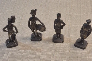 Rare Vintage Pewter War Soldier Figurines Lot of 4 Made by Rose Models Free Ship - Picture 1 of 14