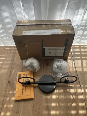 Justice Design Group FSN-4162-OPAL Centric 2 лампы 14 дюймов туалетный столик - черный - Изображение 1 из 4