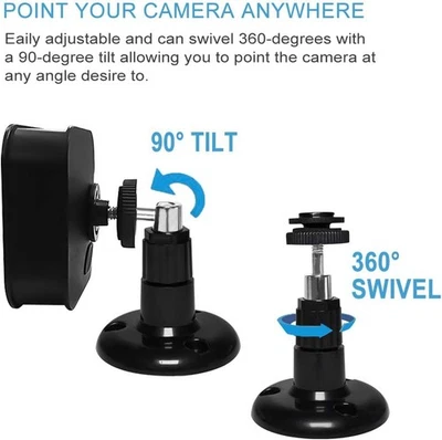 3 Pack Blink XT / XT2 Camera Mount 360 Degree Adjustable Indoor/Outdoor Black - Image 1 of 4