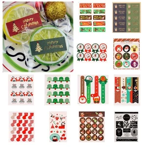 Tree Gift Boxes Seal Label Handmade Sticker Festival Decoration Merry Christmas - Picture 1 of 12