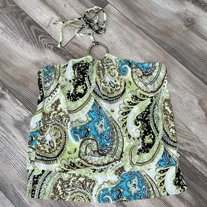 Cravatta vintage Y2K Rave taglia M verde paisley - Foto 1 di 5