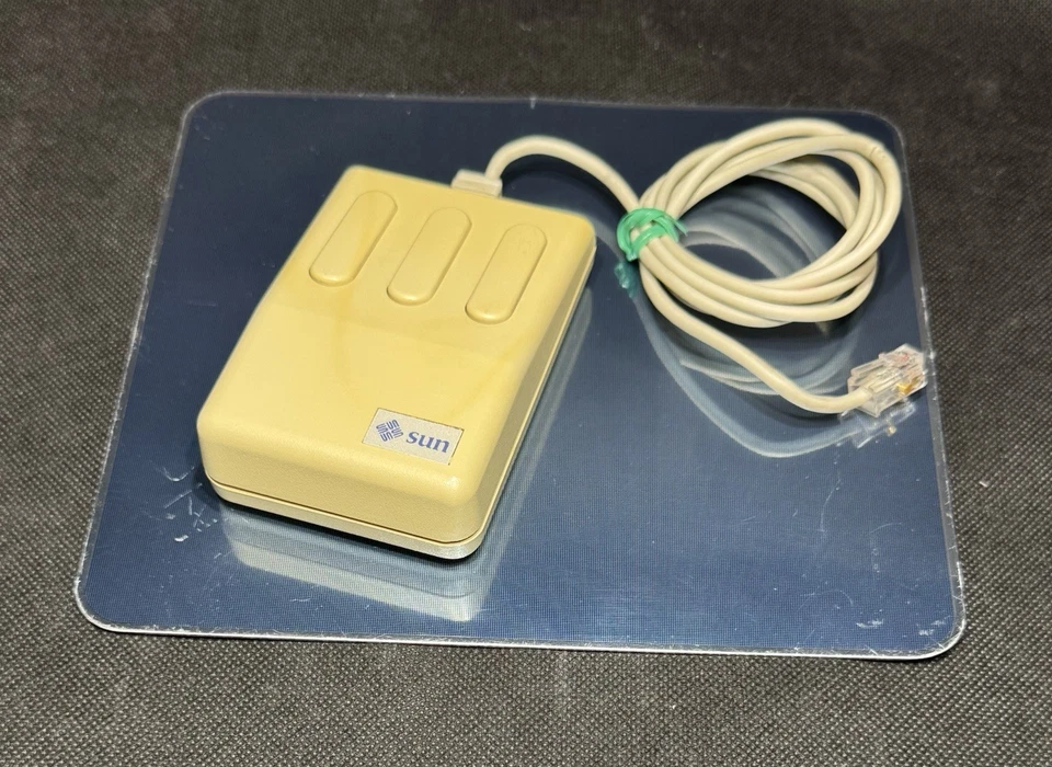 Sun 370-1091 Sun-3 M3 Mouse 3 Botones Conector RJ11, con Alfombrilla de Ratón de Metal 370-1368 Foto 1 de 4