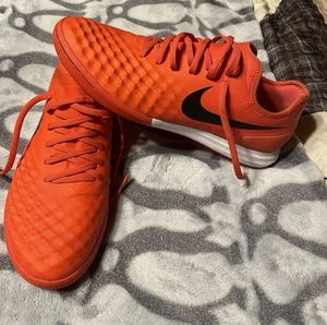 Nike MagistaX Lunarlon Finale II IC (Black/White/Hyper Orange) Size Mens 10 EUC - Picture 1 of 6