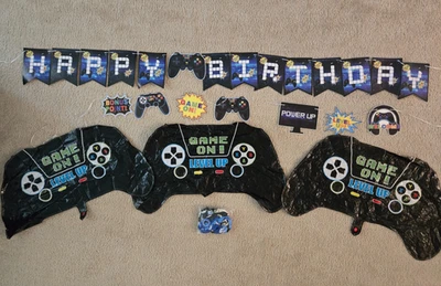Conjunto de suministros temáticos de videojuegos decoración de cumpleaños pancarta adorno globo ¡Vendedores de Estados Unidos! Foto 1 de 4