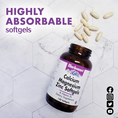 Nutrición Calcio Magnesio Zinc más Vitamina D3, 1000 Mg de Calcio, 500 Mg... Foto 1 de 4