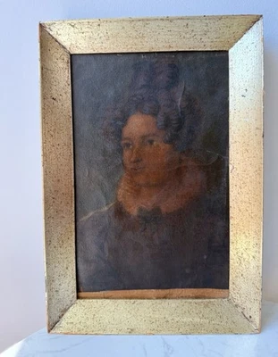 Retrato de una mujer escuela continental de principios del siglo XIX - óleo sobre lienzo Foto 1 de 4