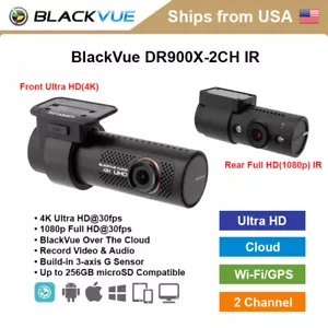 BlackVue 2 Channel DR900X-2CH IR 4K Ultra HD WiFi GPS 32GB Dashcam - Picture 1 of 1