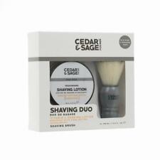 Cedar & Sage For Men Scented Shaving Lotion Cream & Brush Duo Gift Box Set