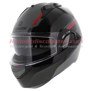Shark EVO-GT Sean Black Grey Red Motorcycle Flip Up Helmet Free Shipping - XS - Picture 1 of 9