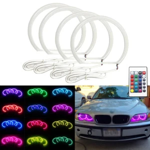 Anelli aureola luce cotone DRL LED occhi angelo per faro BMW 3 5 E46/E39/E38/E36 - Foto 1 di 12