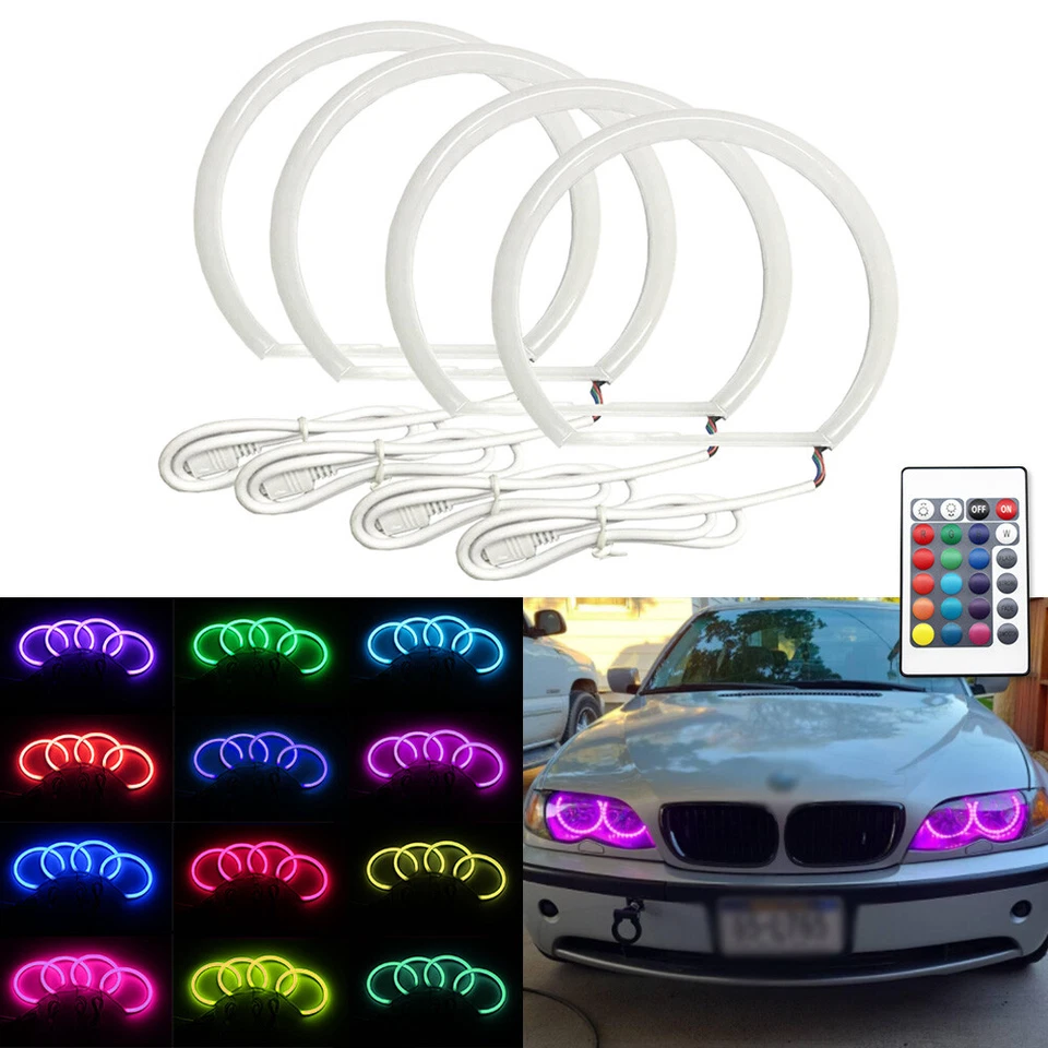 Cotton Light Halo Rings DRL LED Angel Eyes For BMW 3 5 E46/E39/E38/E36 Headlight - Image 1 of 4