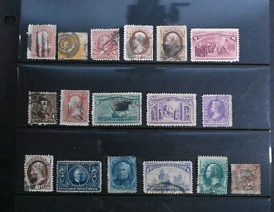 (17) 19th Century USA Stamps Lot All Flawed US Stamps Cat $250+ Columbus 8c 4c - Picture 1 of 2
