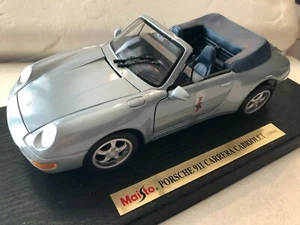 PORSCHE 911 CARRERA CABRIOLET 1994 BLUISH SILVER BY MAISTO 1:18 SCALE - Picture 1 of 8