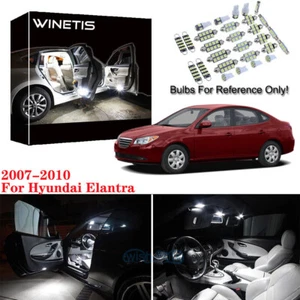 8x LED Light Interior Package kit For 2007-2010 Hyundai Elantra +Free Tool White - Foto 1 di 12
