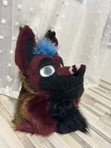 Fursuit head | Brown to blue | Dogs head | Animal costume | Mask | Based on 3D - Picture 1 of 4
