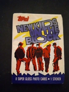 1989 Topps New Kids On The Block Cards, 1 Sealed Wax PACK From Wax Box, 8 Cards - Picture 1 of 2