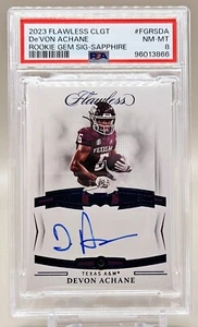 DEVON ACHANE 2023 Panini Flawless Collegiate Rookie Sapphire Gem Auto 11/15 RC - Picture 1 of 4