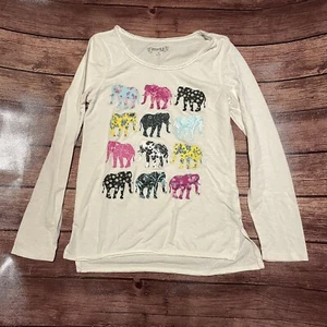 Girl’s Mudd Boho Elephant Graphic Long Sleeve Shirt Size 10 - Picture 1 of 6