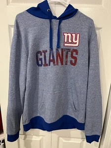 Majestic New York Giants Gray Hoodie Sweatshirt Large Excellent Condition - Picture 1 of 2